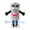 Gray Trash Can Mascot Costume with Lid and Black Gloves