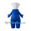 Blue Cyclops Mascot Costume with White Crown-Shaped Head