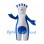 Blue Cyclops Mascot Costume with White Crown-Shaped Head