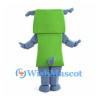 Green Robot Mascot Costume with Red Striped Tie