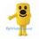 Yellow Rectangle Mascot Costume with Black Smile