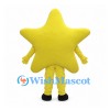 Yellow Star Mascot Costume with Rounded Points