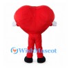 Red Heart Mascot Costume with Smiling Face and Red Legs