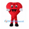 Red Heart Mascot Costume with Smiling Face and Red Legs