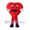 Red Heart Mascot Costume with Smiling Face and Red Legs