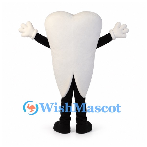 Tooth Mascot Costume with Black Arms and Legs