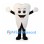 Tooth Mascot Costume with Black Arms and Legs