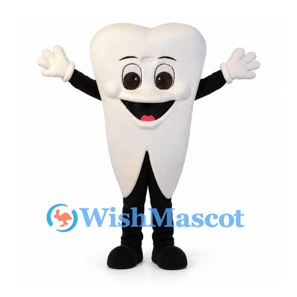 Tooth Mascot Costume with Black Arms and Legs