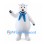 Polar Bear Mascot Costume with Blue Neck Scarf