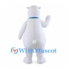 Polar Bear Mascot Costume with Blue Tie