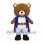 Brown Bear Mascot Costume with Blue Vest and White Cape