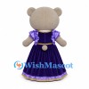 Teddy Bear Mascot Costume with Purple Princess Dress