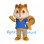 Brown Squirrel Mascot Costume with Blue Jacket