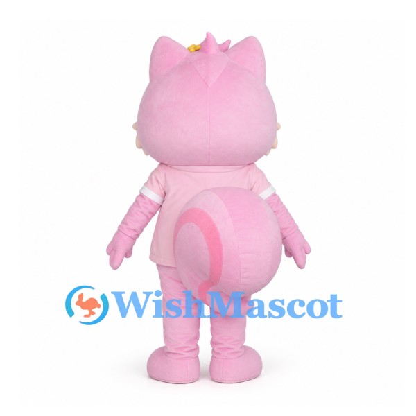 Pink Squirrel Mascot Costume with Pink Outfit