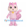 Pink Squirrel Mascot Costume with Pink Outfit