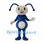 Blue Alien Mascot Costume with Long Curved Antennae