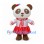 Brown and White Panda Mascot Costume with Red Sailor Dress