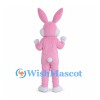 Pink Rabbit Mascot Costume with White Belly