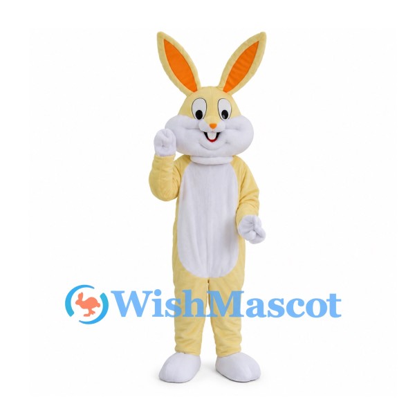 Yellow Rabbit Mascot Costume with White Belly