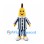 Banana Mascot Costume with Navy and White Striped Pajamas