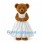 Teddy Bear Mascot Costume with White Wedding Dress