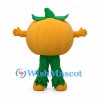 Pumpkin Mascot Costume with Green Leaf Legs