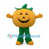 Pumpkin Mascot Costume with Green Leaf Legs
