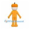 Pumpkin Character Mascot Costume with Green Leaf Chest