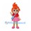 Girl Mascot Costume with Orange Ponytail and Pink Skirt