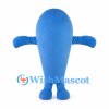 Blue Dolphin Mascot Costume with Bow Tie and White Belly