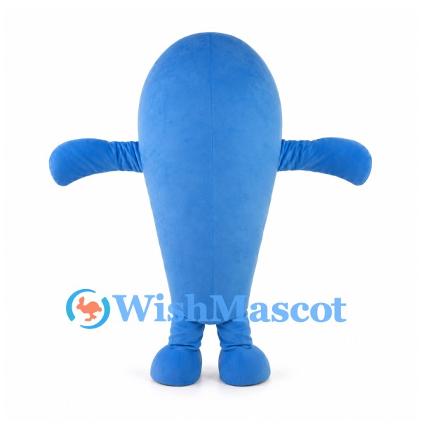 Blue Dolphin Mascot Costume with Bow Tie and White Belly