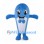 Blue Dolphin Mascot Costume with Bow Tie and White Belly