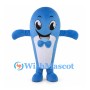 Blue Dolphin Mascot Costume with Bow Tie and White Belly
