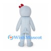 Light Blue Seal Mascot Costume with Red Hair Bow