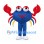 Blue Crab Mascot Costume with Red Claws