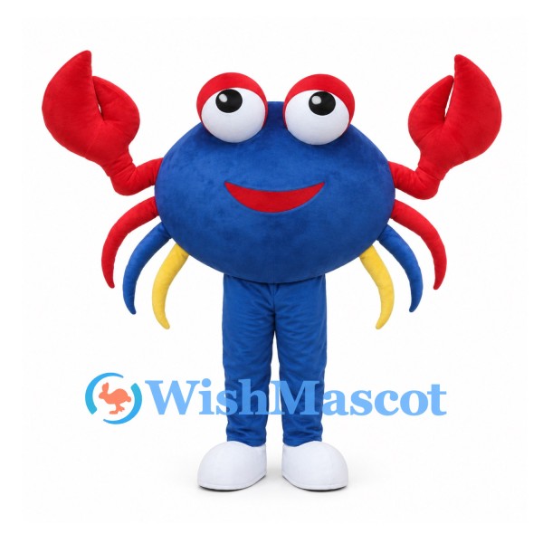 Blue Crab Mascot Costume with Red Claws