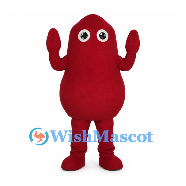 Red Lobster Mascot Costume with Rounded Body and Small Claws