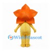 Flower Mascot Costume with Orange Petals and Yellow Body