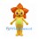 Flower Mascot Costume with Orange Petals and Yellow Body