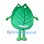 Green Leaf Mascot Costume with Double-Pointed Top