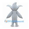 White Flower Mascot Costume with Long Petals and Eyelashes