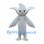 White Flower Mascot Costume with Long Petals and Eyelashes