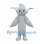White Flower Mascot Costume with Long Petals and Round Eyes