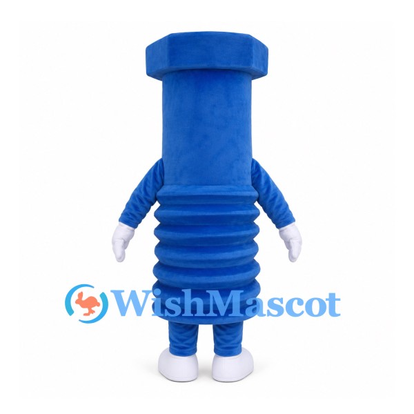 Blue Bolt Mascot Costume with Red Sash