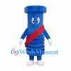 Blue Bolt Mascot Costume with Red Sash
