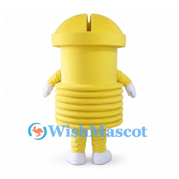 Yellow Bolt Mascot Costume with Red Sash