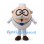 Egg Professor Mascot Costume with Round Glasses and Gray Hair