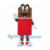 Chocolate Bar Mascot Costume with Red Wrapper