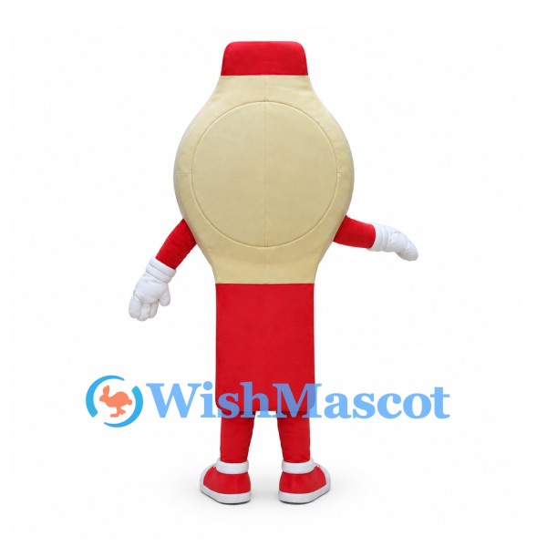 Wristwatch Mascot Costume with Red Strap and Gold Case