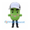 Green Capsule Mascot Costume with Black and White Cap